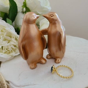 Pinguin Hochzeitstorte Topper Rose Gold Hochzeit Liebe Rose Gold Pinguin Wohnkultur Keramik Pinguin Design