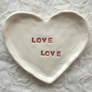 ValentineGift/Trinket Dish/Jewelry Storage/Couples Gift/Anniversary/Galantine/Saying Love Love/Birthday Gift Bridesmaid Gift/