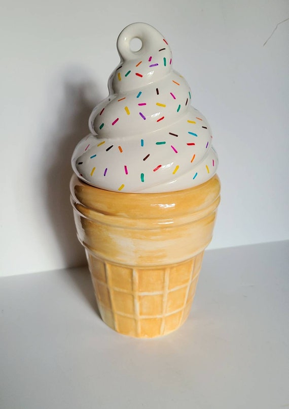 Ice Cream Cone Bank or Box /Ceramic Soft Serve/ Extra Etsy