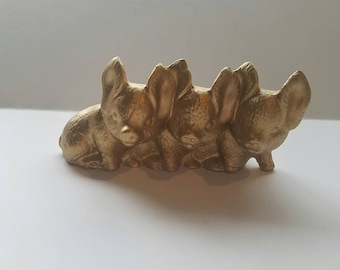 Piggies Three Little Pigs Vintage Design Gold Pig Home Decor All Colors Available Decoration Nursery In stock Ready to Ship in Gold