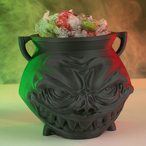 Greedy Cauldron Candy Holder – Halloween Candy Bowl, Spooky Candy Dish, Trick or Treat Party Décor