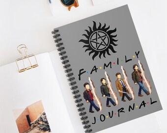 Diario de espiral Family Rift Travelers de SPN / Cuaderno de 6x8 / Inspirado en la serie Found Family / 118 páginas rayadas / Tapa gris