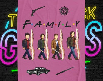 Manta de Viajeros de la Familia SPN / Manta de Familia Encontrada / Homenaje televisivo inspirado en fans / Manta rosa claro (30x40, 50x60, 60x80)