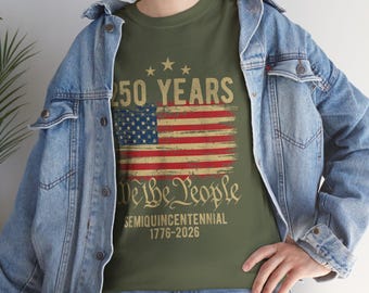 Camiseta de EE. UU. 250 años / Camiseta con la bandera de "Nosotros, el pueblo" / Semiquincentenario 1776-2026 / Regalo patriótico