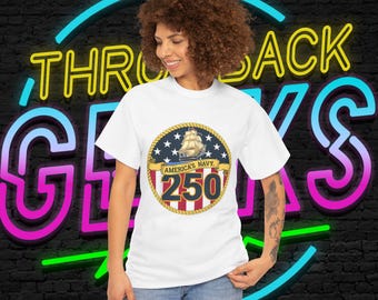 Camiseta de la Armada de las Américas 250 / Camiseta patriótica de aniversario de la Armada / Insignia de bandera vintage / Regalo de orgullo militar
