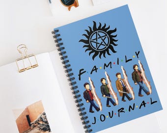 Diario de espiral Family Rift Travelers de SPN / Cuaderno de 6x8 / Inspirado en la serie Found Family / 118 páginas rayadas / Cubierta azul claro
