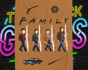 Manta de Viajeros de la Familia SPN / Manta de Familia Encontrada / Homenaje televisivo inspirado en fans / Manta marrón claro (30x40, 50x60, 60x80)