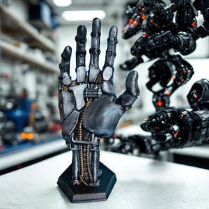 3D Printed Robot Hand Controller Holder: Sci-Fi Gamer Desk Display