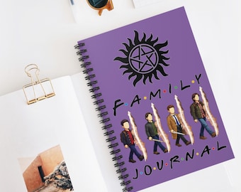 Diario de espiral Family Rift Travelers de SPN / Cuaderno de 6x8 / Inspirado en la serie Found Family / 118 páginas rayadas / Tapa morada