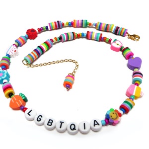 Colar de gargantilha de orgulho para homens, mulheres e transgêneros, acessórios para festivais LGBTQ, joias do orgulho gay, colar de contas personalizado com frutas