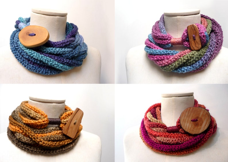 Loop Infinity Scarf Necklace Knitted Scarlette Neckwarmer Etsy
