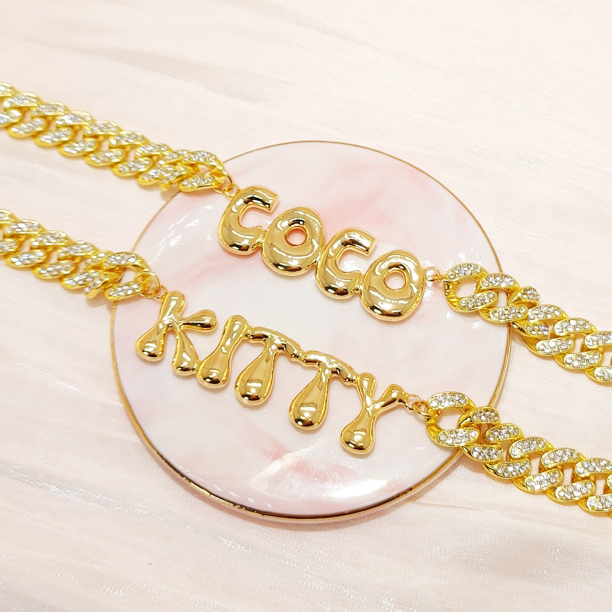 Personalized Bubble Letter Nameplate Necklace - Custom Name Choker | Popular Jewelry Gift for Her