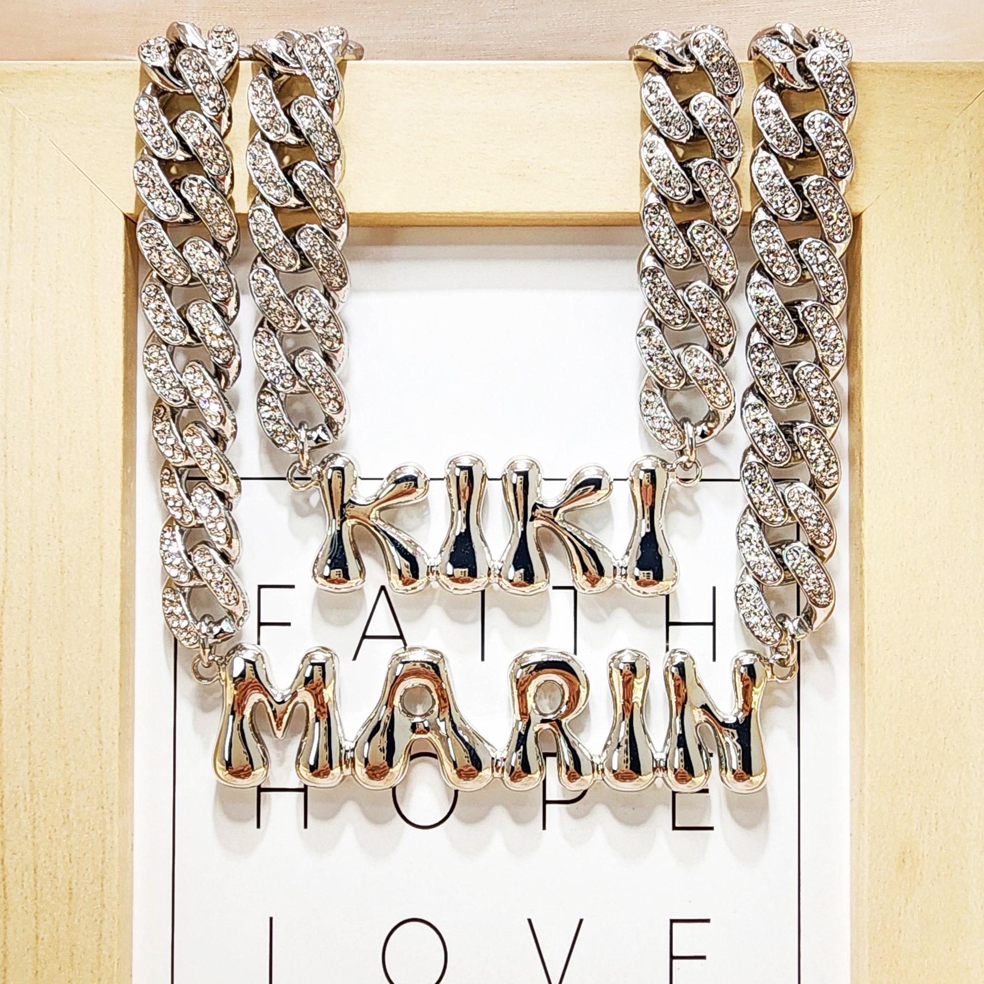 Personalized Bubble Letter Nameplate Necklace - Custom Name Choker | Popular Jewelry Gift for Her