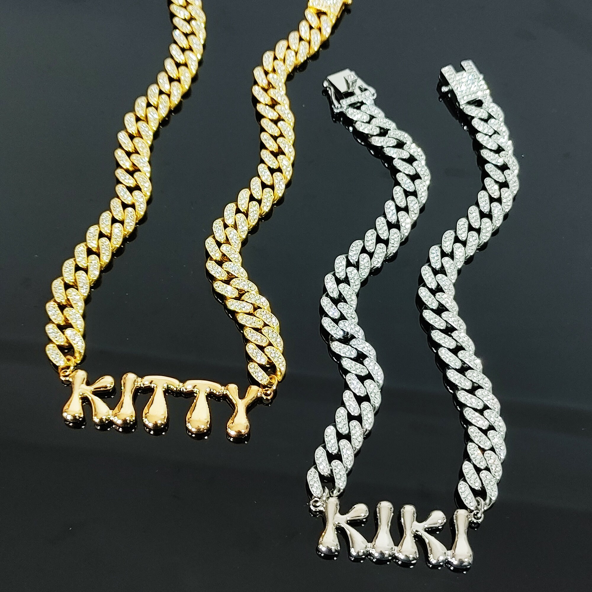 Personalized Bubble Letter Nameplate Necklace - Custom Name Choker | Popular Jewelry Gift for Her