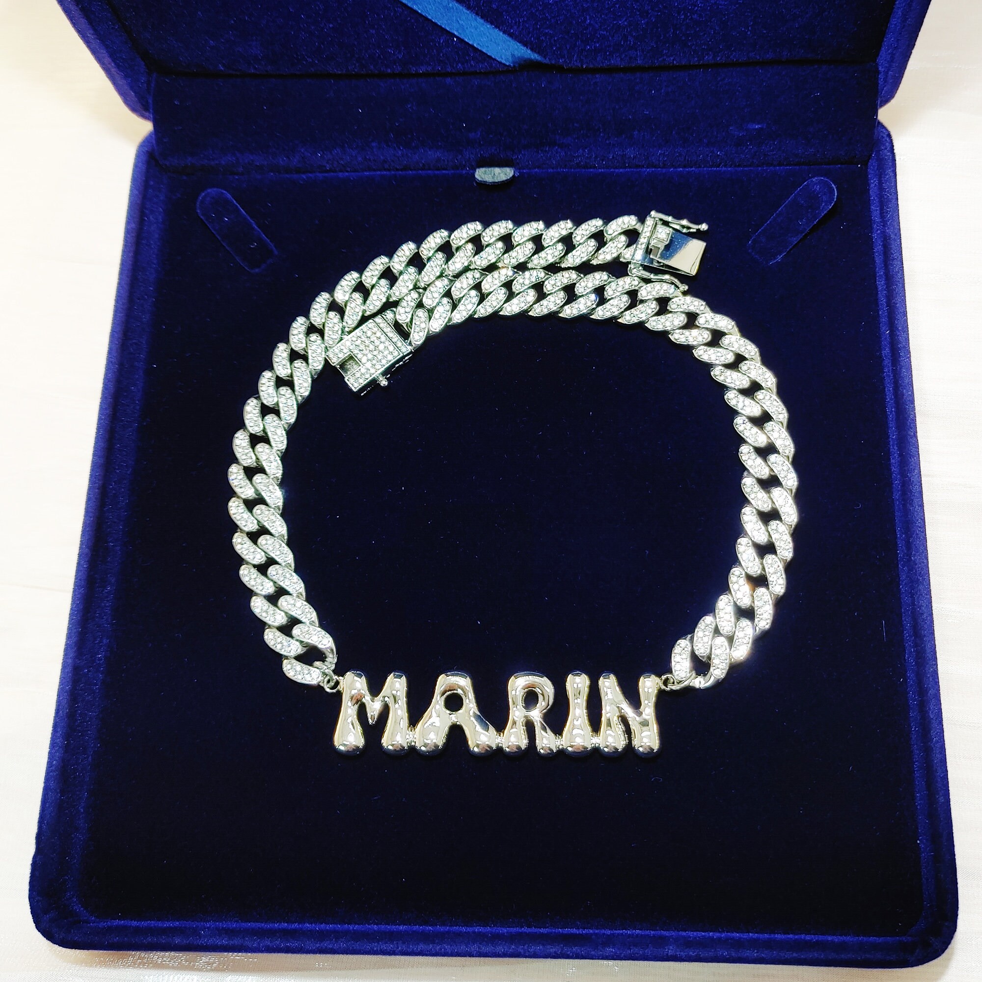 Personalized Bubble Letter Nameplate Necklace - Custom Name Choker | Popular Jewelry Gift for Her