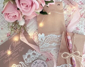 Hübsches Lace Notizbuch & Stift Geschenk Set