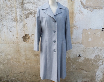 Vintage 1970/1980s gray & white coat  size L