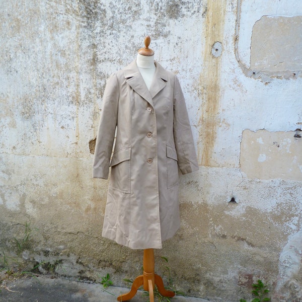 Vintage 1970 Imperméable beige évasé