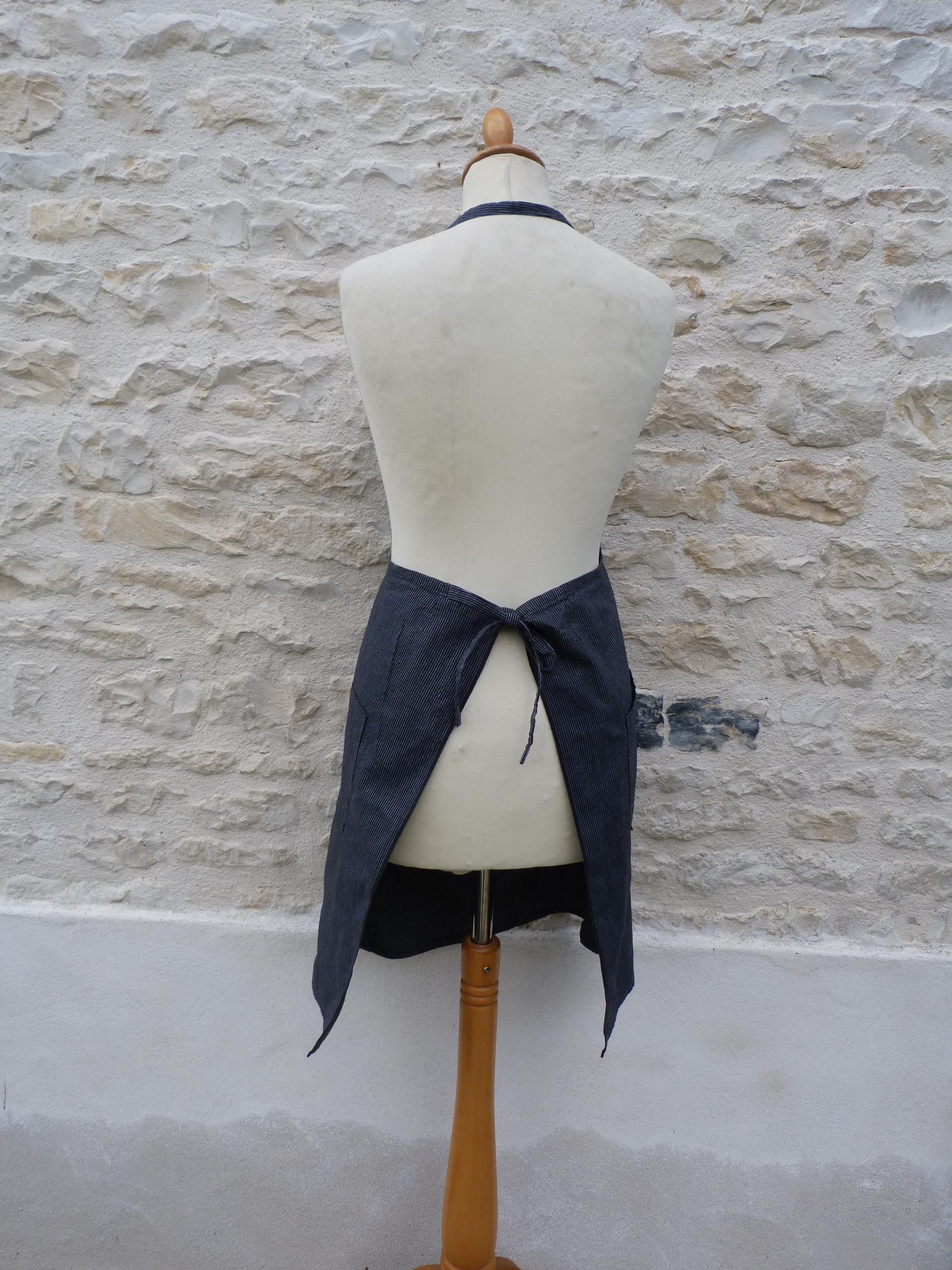 ヴィンテージ オールドフランス 1900/1930 チョア ストライプ ブラック