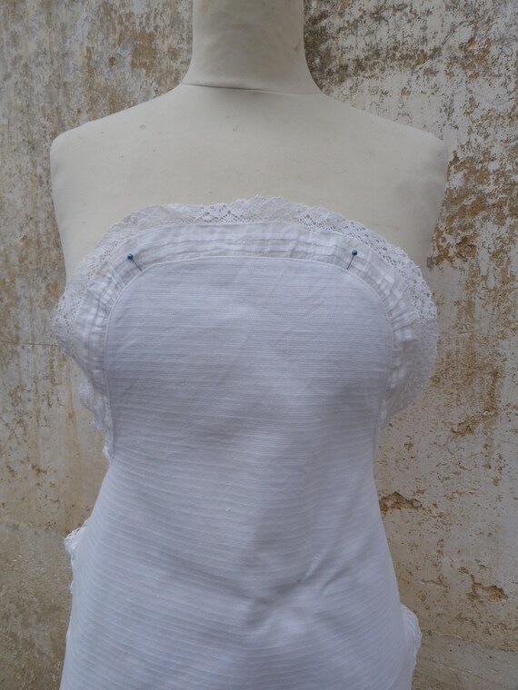 Vintage Antique 1900s French white cotton   " sou… - image 2