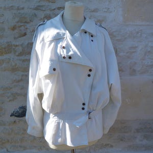 Vintage 1980 White light jacket size S