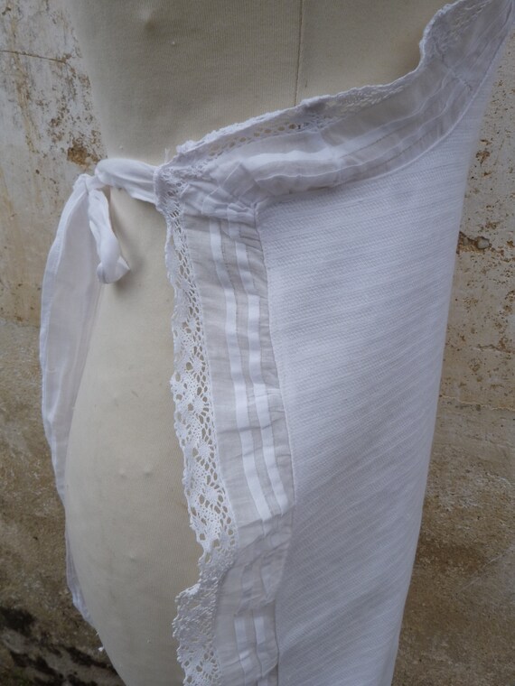 Vintage Antique 1900s French white cotton   " sou… - image 4