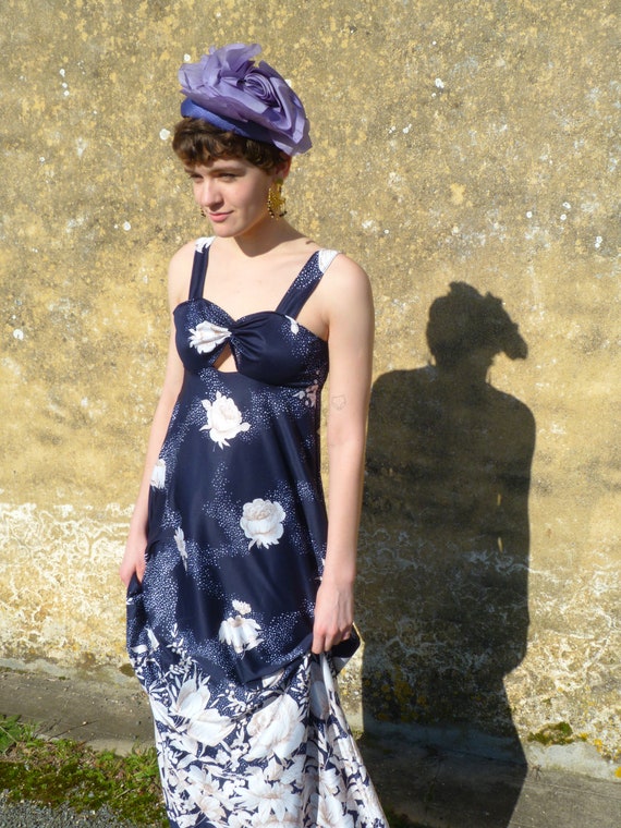 blue dress with red shoes Celine French Dress- Blue  Joey Lynn Boutique