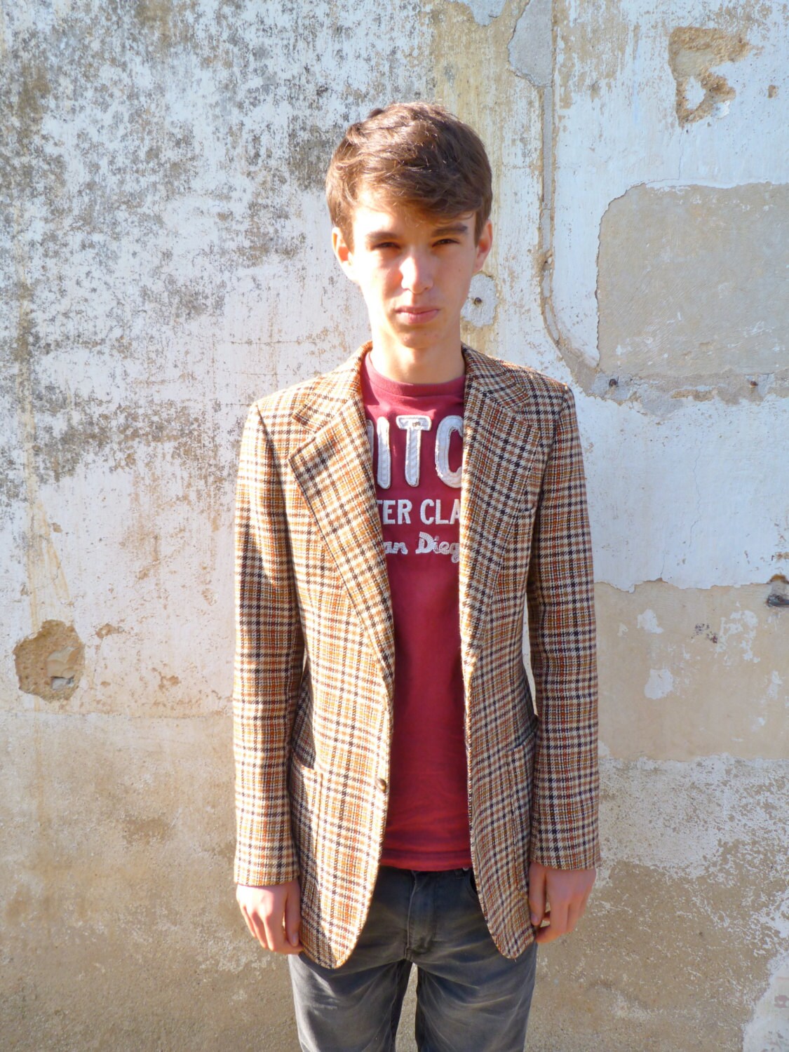 Vintage 1970/1980 Chic Wool Men Jacket Size XS/S - Etsy