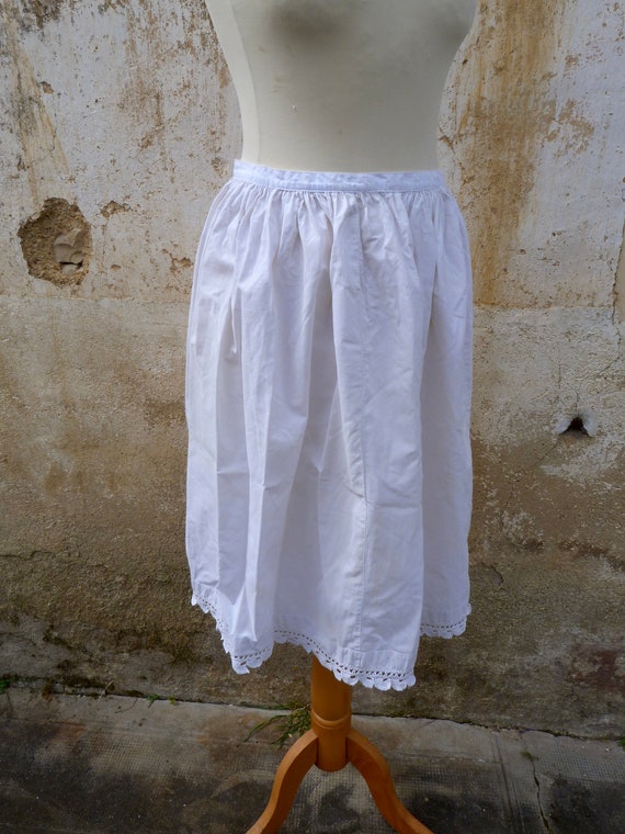 Vintage Antique  Edwardian 1900s white cotton & c… - image 2