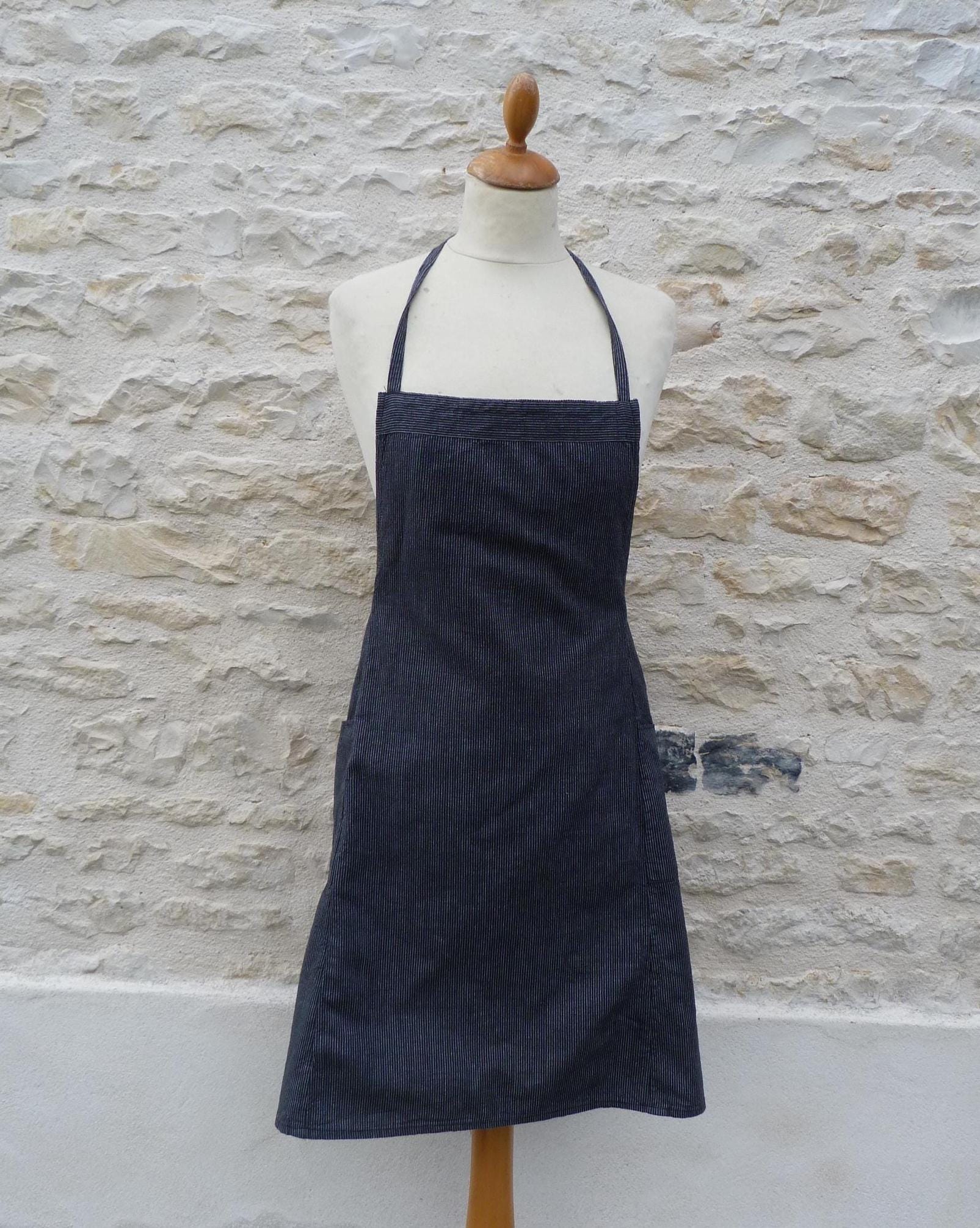 フランスヴィンテージ ストライプエプロン　黒　ブラック　フレンチアンティーク フランスヴィンテージ ストライプエプロン ブラック フレンチ