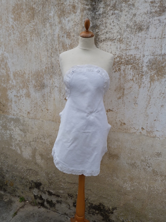 Vintage Antique 1900s French white cotton   " sou… - image 1