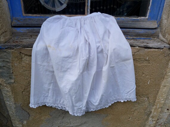 Vintage Antique  Edwardian 1900s white cotton & c… - image 4