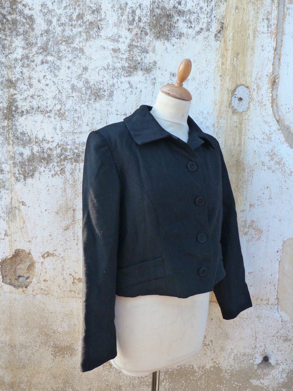Vintage 1950/50s French Black Short Jacket Size S/M - Etsy
