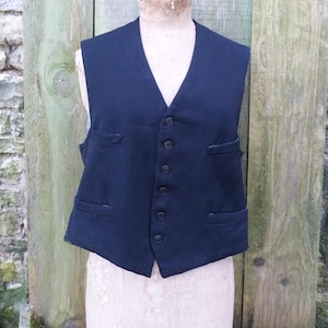 30's] French Vintage Brown Corduroy Gilet Jacket 