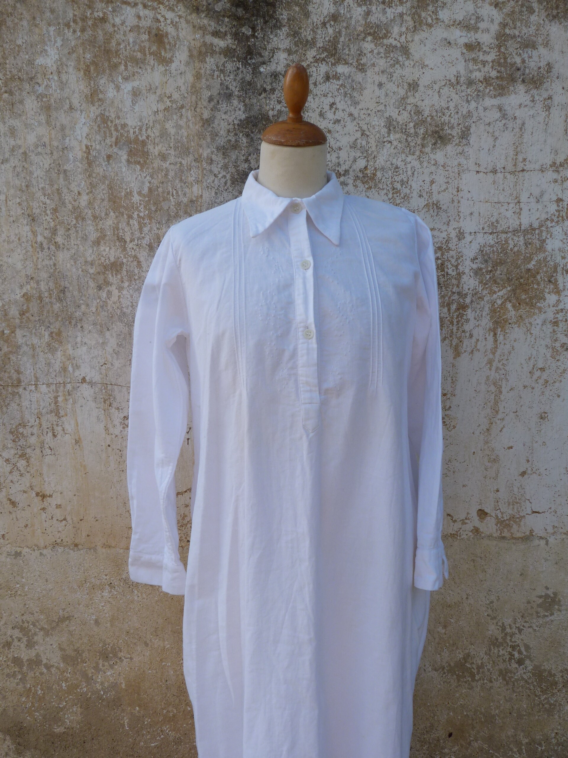 Buy Vintage Antique 1920/1930s Old French White Cotton Embroidered 