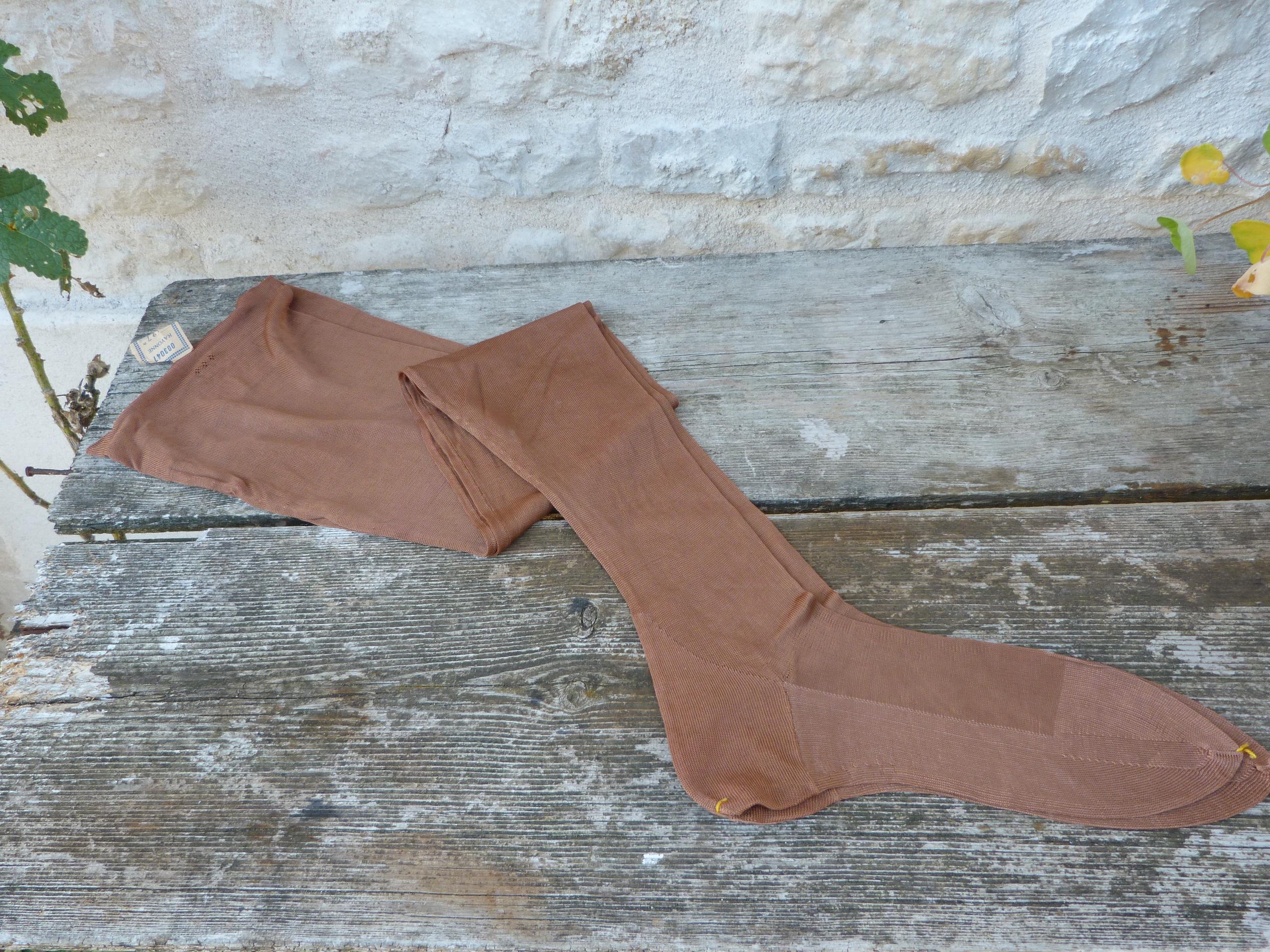Bas De Soie GERBE - 100% Soie, Style Jarretelle, 3 Coloris Et 2 Tailles Au Choix, Neuf