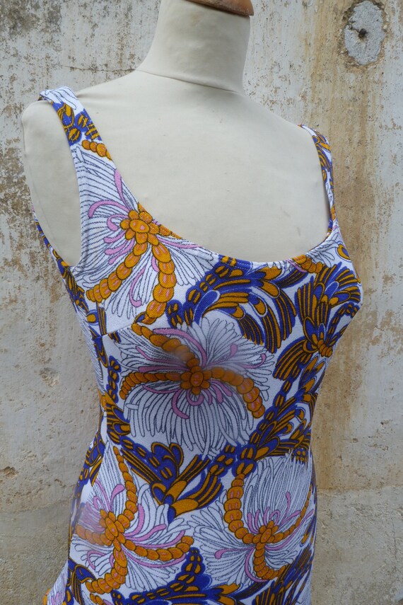 Vintage 1970s 1 piece floral  swimsuit /swimwear … - image 5