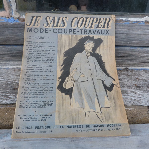 Vintage  1950 " Je sais coudre " mode - coupe-travaux