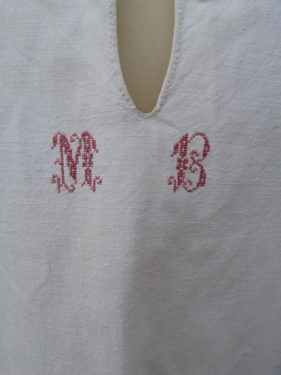 Vintage Antique 1900 French Edwardian  pure linen… - image 4