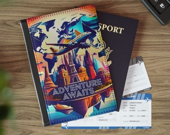 La aventura espera la cubierta del pasaporte