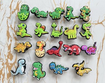 Green Dinosaur Croc Charms, Tyrannosaurus Rex Croc Charm, Cute Dino Croc Charms, Kawaii Shoe Charm, Perfect Shoe Accessories