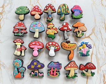 Cute Mushroom Croc Charms, Kawaii Mushroom Croc Charm, Multicolor Mushroom Croc Charms, Cute Shoe Charm, Perfect Shoe Accessories