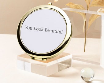 Compact Pocket Mirror, Handheld Mirror, Bridal Party Wedding Gift, Portable Purse Mirror, Gifts for Her, Lipstick Mirror