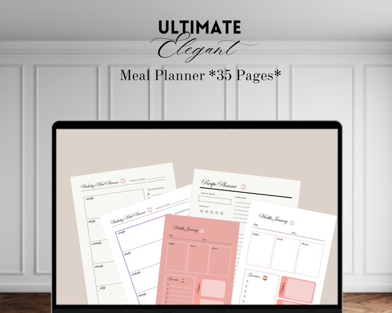 2026 Elegant Meal Planner – Minimalist Printable PDF, Food Prep ...