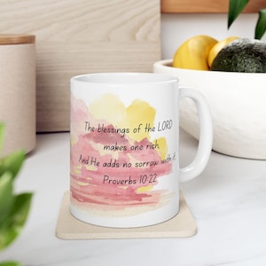 Taza de café Proverbios 10:22, 11 oz