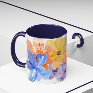 Summer Flowers Accent Coffee Mug - Perfect for Garden Lovers