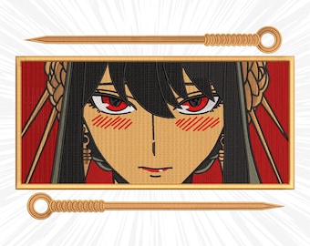 Anime Embroidery design #91 Anime Manga Japan Inspired Digital Embroidery File, Instant Download DST, PES, XXX, Hus, Exp, Vp3, Jef
