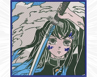 Anime Embroidery design #114 Anime Manga Japan Inspired Digital Embroidery File, Instant Download DST, PES, XXX, Hus, Exp, Vp3, Jef