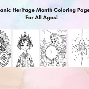 Hispanic Heritage Month Coloring Pages (5 Pages Included)