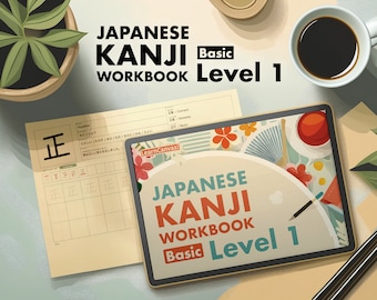 Japanese Kanji Workbook Level1 (Basic) - Master Japanese with Printable Digital PDFs - Start Learning a New Language with Ease